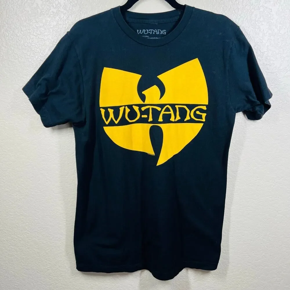 Wu-Tang Clan Yellow Logo T-Shirt Black Hip Hop Tee Size M classic Style